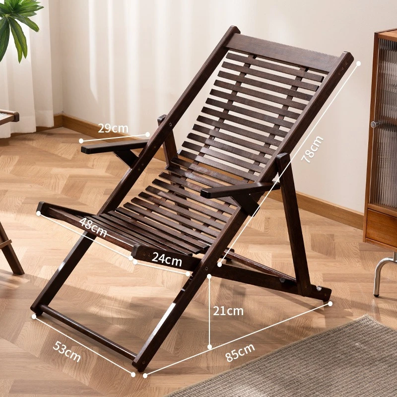 Retro style outdoor folding lounge chair, bamboo and wood folding chair, courtyard leisure chair, summer folding cool chair