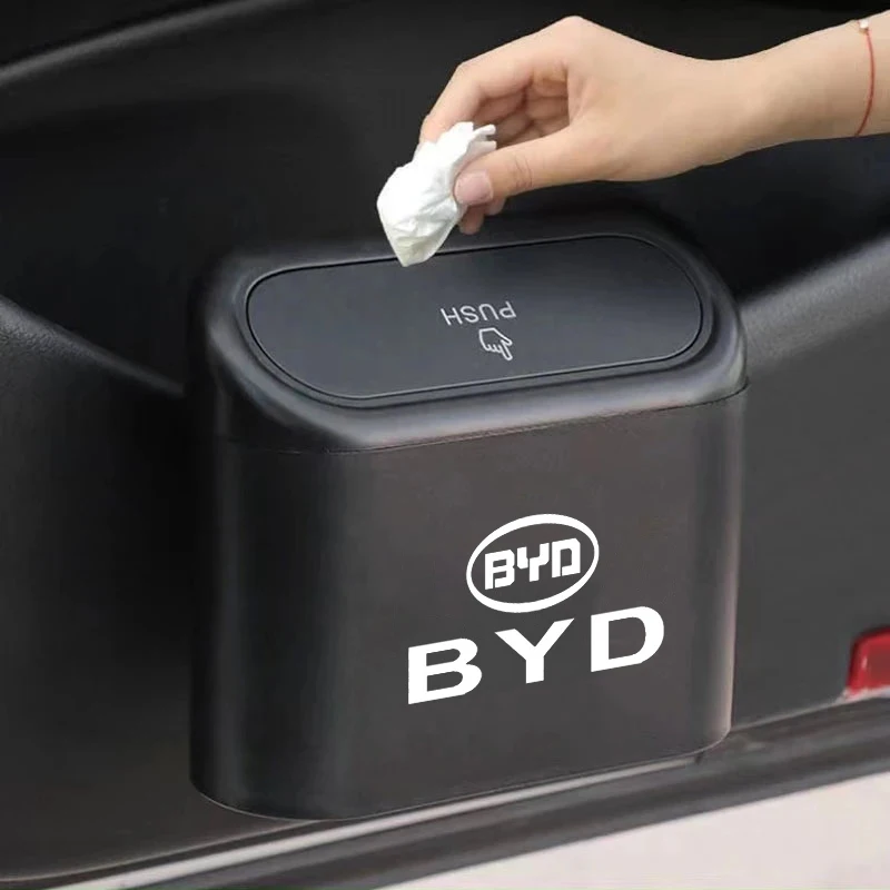 Car Hanging Trash Bin For BYD F3 E6 Yuan Plus Atto F0 G3 I3 Ea1 Song Max Tang Dmi F3 2din 2014 G6 Qin Pro E2 Auto Accessories