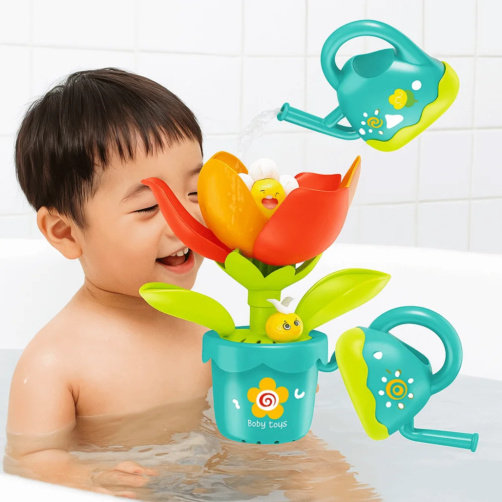 Suction Cup Watering Flowers Bathtub Toy Outdoor Universal Educational Kids & Toddlers Bath Toy ABS Sensory Play