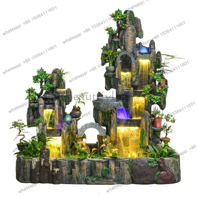 Large rockery bonsai fountain water fountain fish pond feng shui wheel garden landscaping ornament