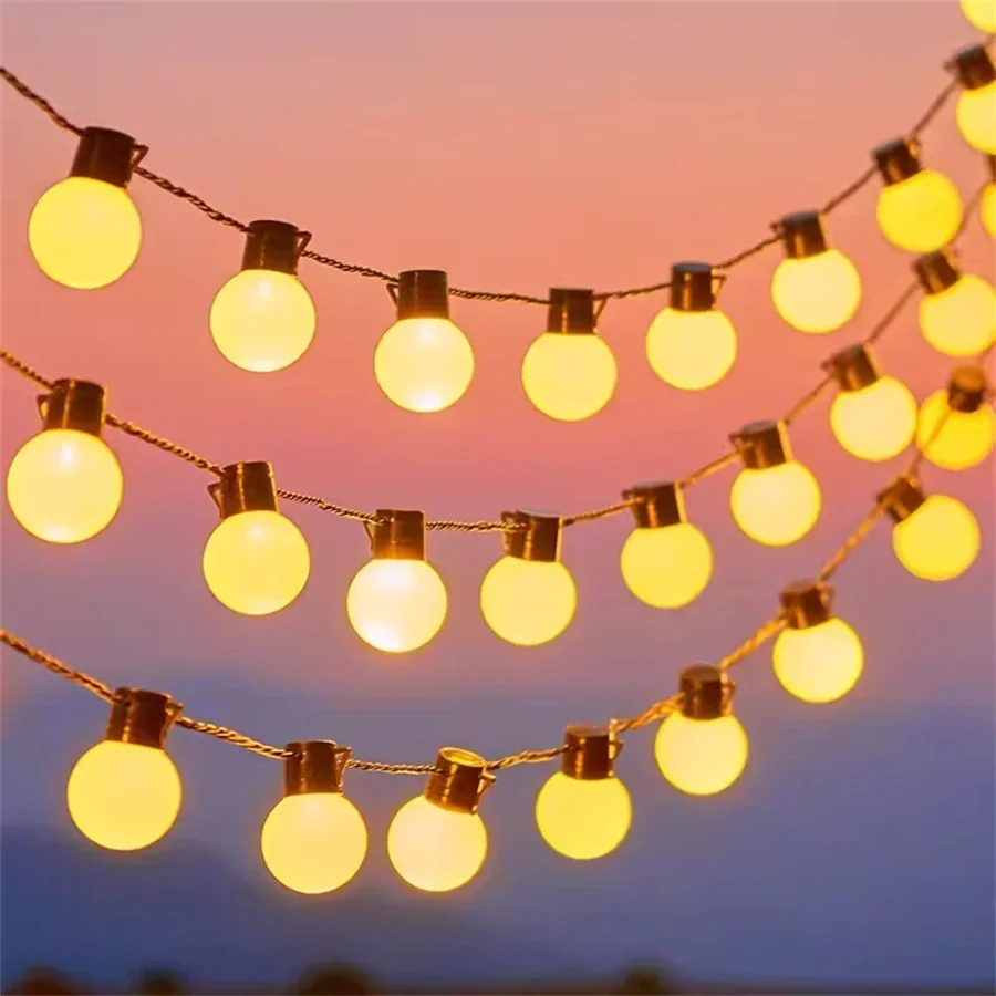 

6M/10M Christmas Globe String Light G50 Globe Ball Fairy Light Outdoor Holiday Party Garland Light For Garden Camping Tent Decor