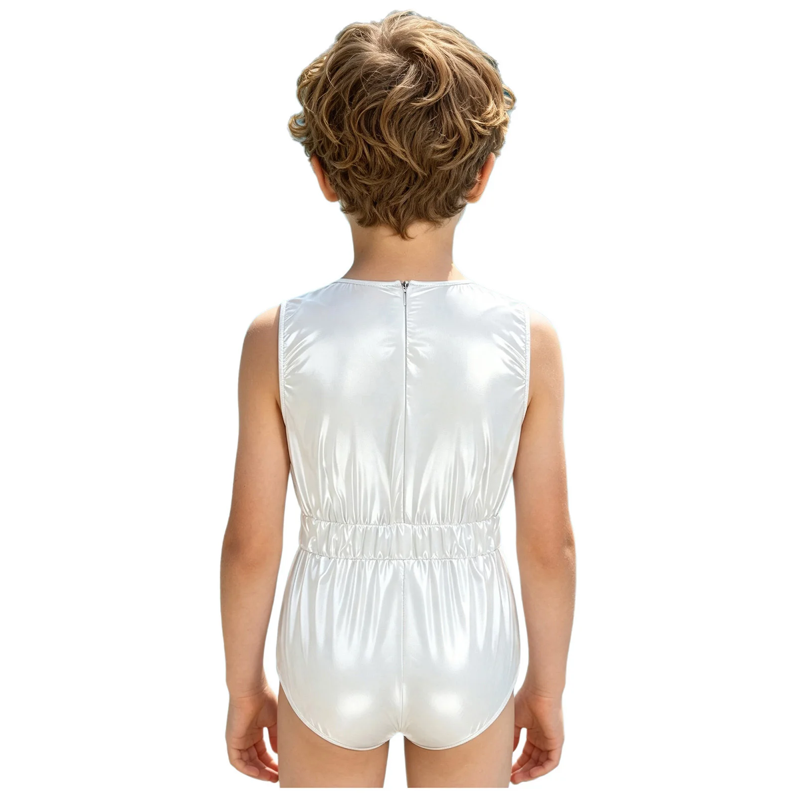 Kids Boys Girls Waterproof Diaper Cover Adaptive Rompers Sleeveless Elastic Waist Buttons Back Zipper Bodysuit Beach Swimwear