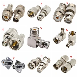 SL16 UHF PL259 SO239 To Q9 BNC Male Female Connector Mini UHF To BNC 4hole Flange 90 Degree Right Angle RF Coax Converter Brass