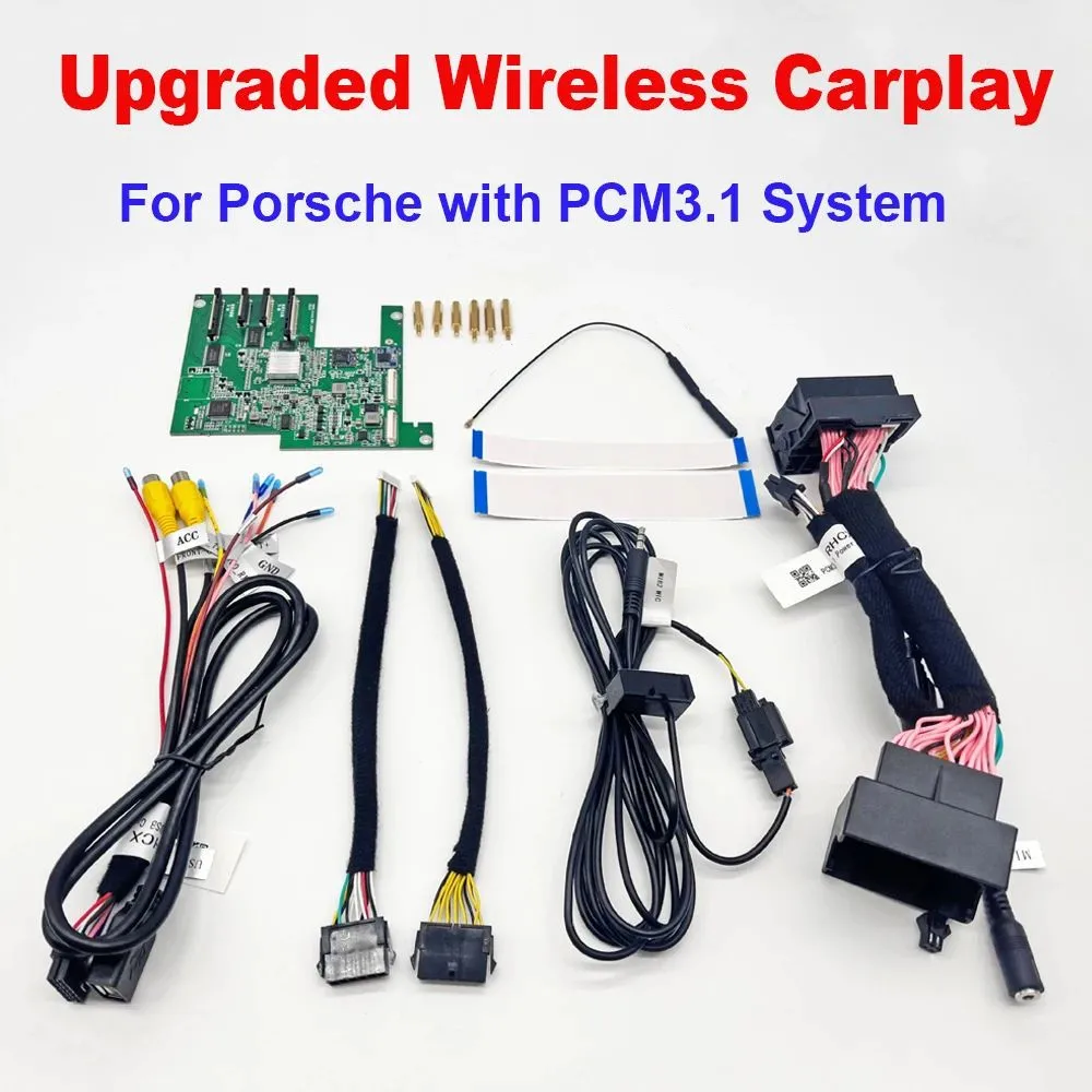 Wireless Carplay Android Auto for Porsche 911 Panamera Cayenne Boxster Cayman Macan 2011-2015 with PCM3.1 System Decoder Box