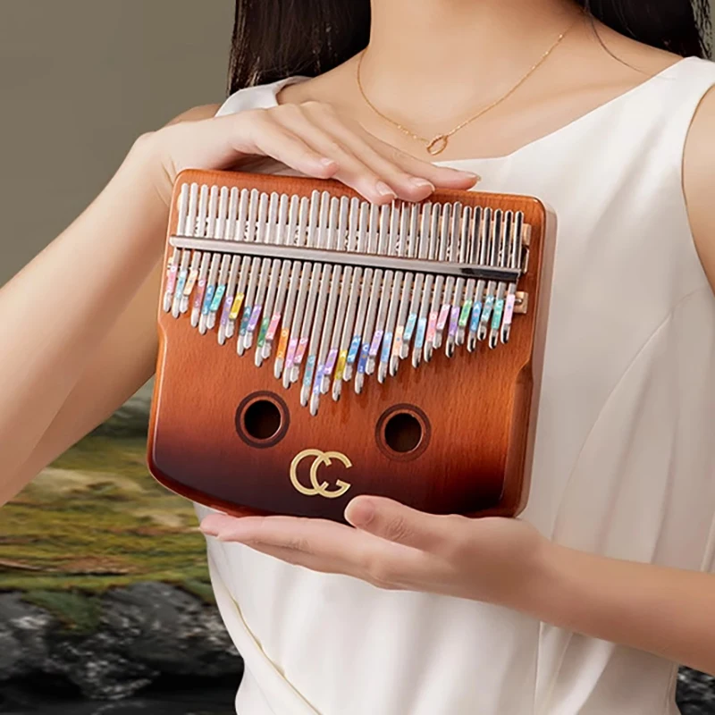 Portable Kalimba Thumb Piano for Beginner, Musical Keyboard Instruments, Chromatic, Beech Black, Walnut, 34 Keys