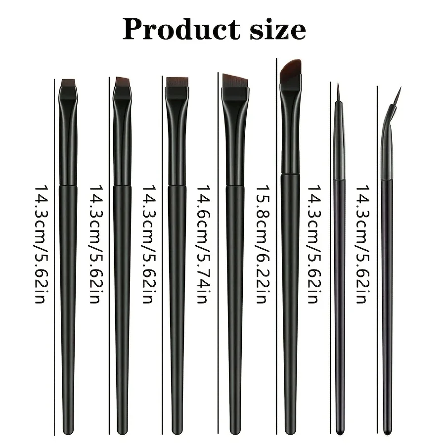 7-Piece New Combination Set Eye Makeup Brush Set, Including Eyebrows, Eyeliner, Flat Brush Anti Allergy Nylon Brush