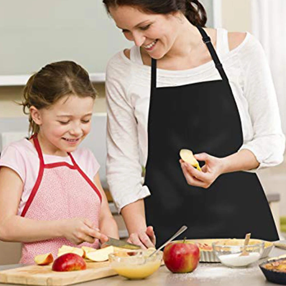 

1 Pc Adjustable Cooking Apron Oilproof Dustproof Waterproof Kitchen Pinafore Essential Chef Equipment Hanging Neck Style (Black)