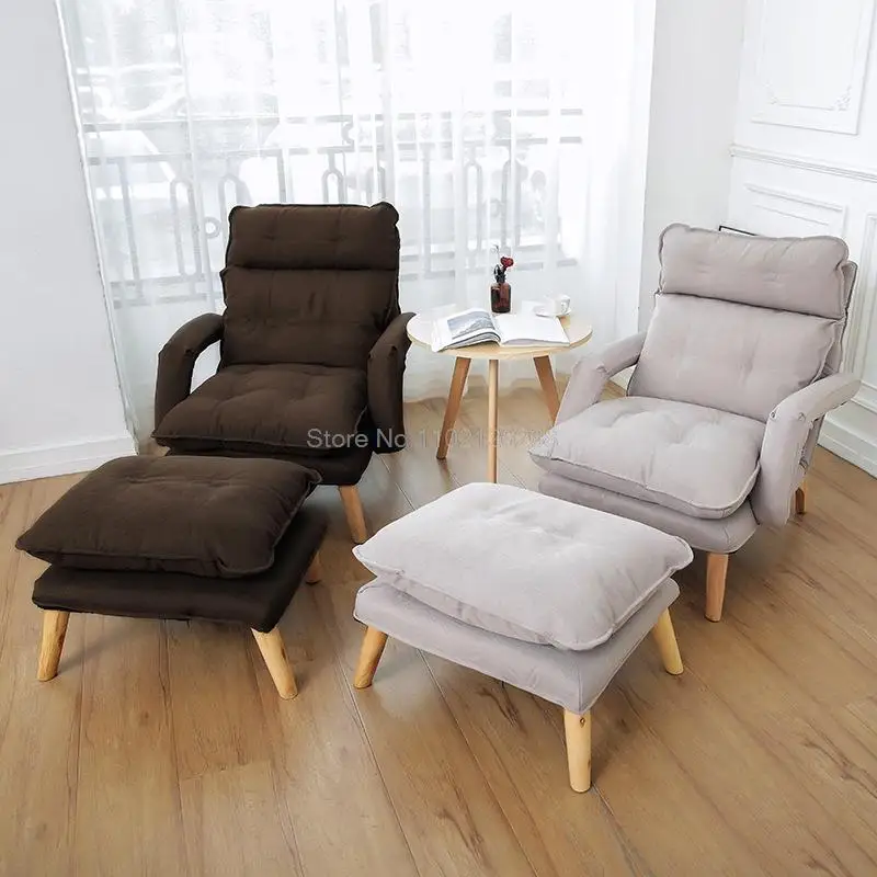 

Armchair Lazy Sofa Armrest Bedroom Leisure Elderly Nursing Nursing Chair Japanese Folding Reclining Chair Fabric