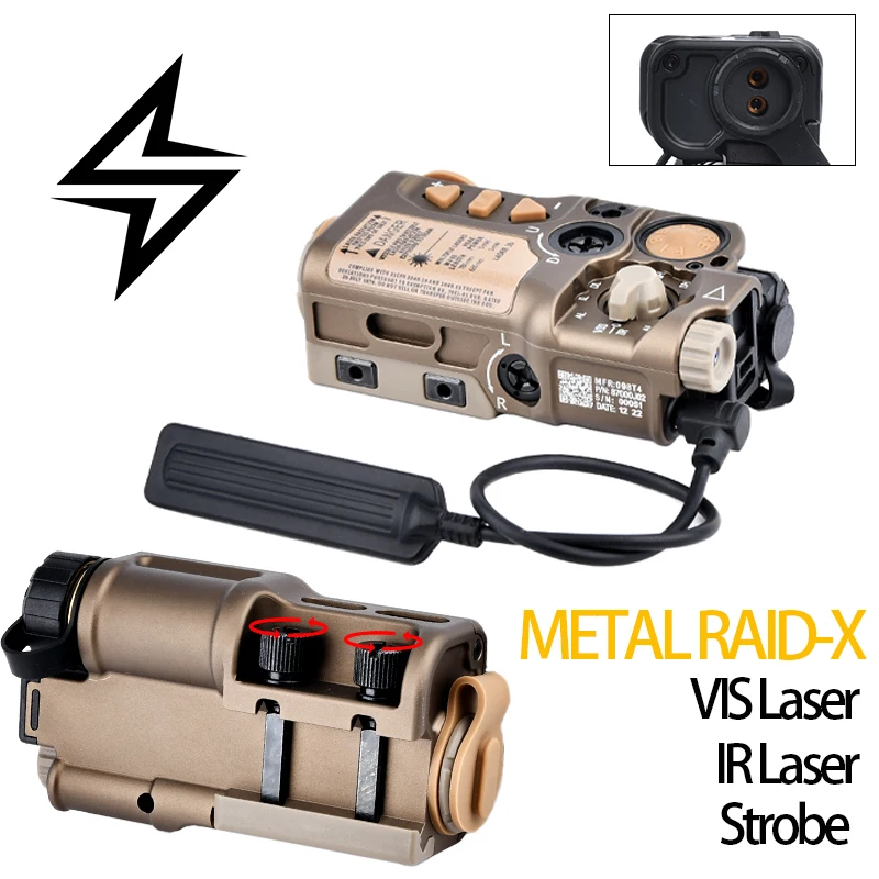 

Airsoft Metal Laser Sight RAID X Laser Red/Green Infrared Ray Aiming Indicator IR NO White Light Tactical Hunting Red Dot Raid-X
