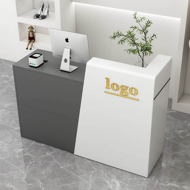 

Welcome Luxury Reception Desks Design Customer Modern Minimal Commericial Reception Desks Counter Sales Bureau Office Furniture
