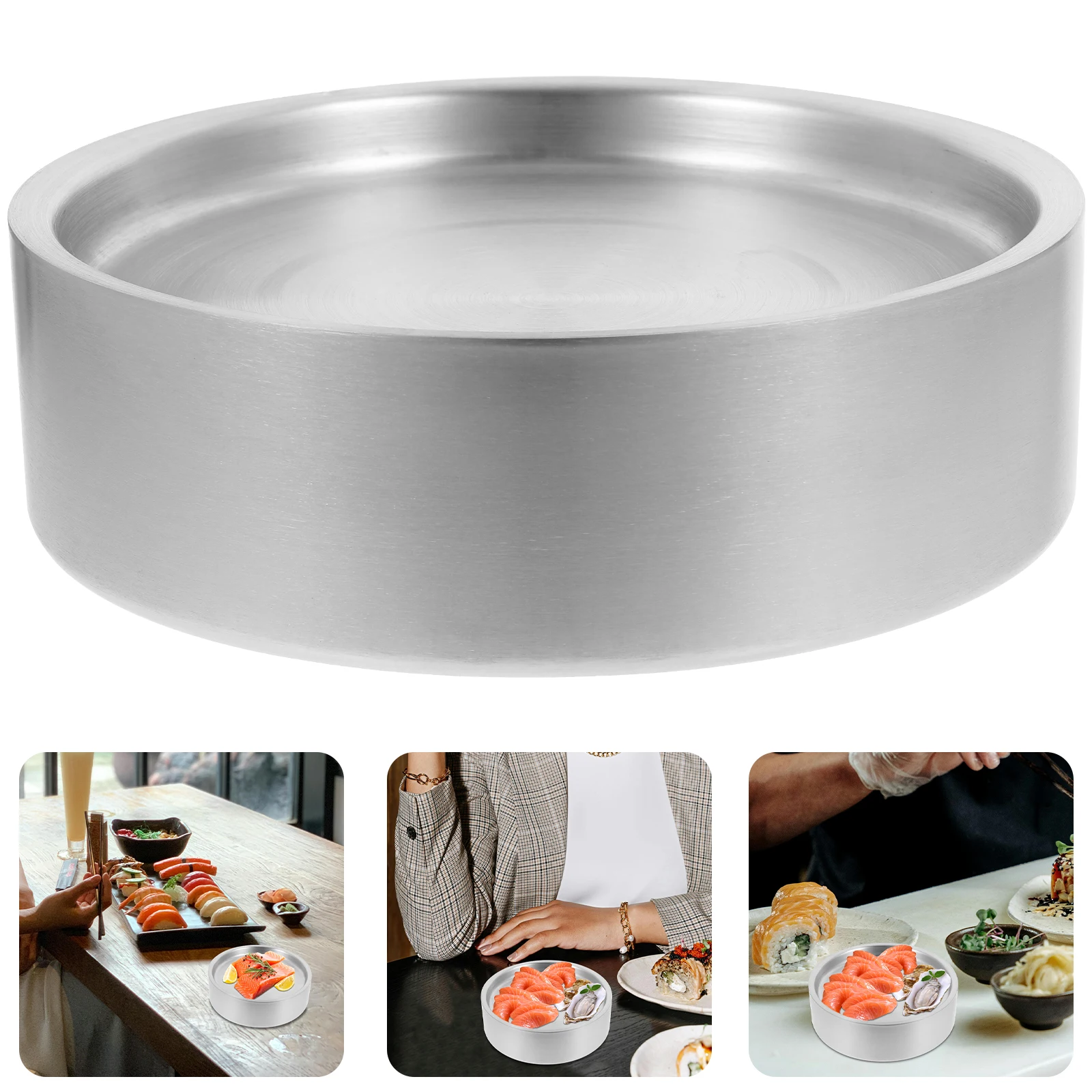 

Stainless Steel Sashimi Plate Japanese Style Salmon Serving Dish Restaurant Home Use Metal Food Tray Sushi Container