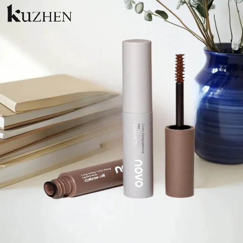Creme de sobrancelha tingido líquido, de longa duração, à prova d'água, natural, marrom escuro, intensificador de sobrancelha, 4 cores, rímel cosmético