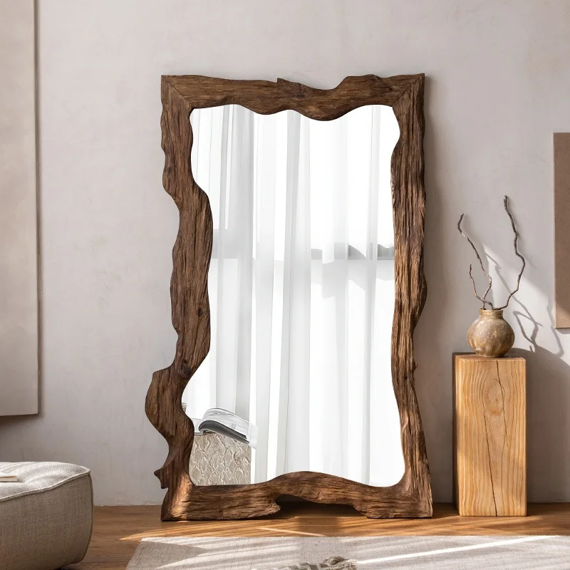 Family Hotel Clothing Store Custom Modern Retro Solid Wood Full-length Makeup Mirror Decorative Mirror