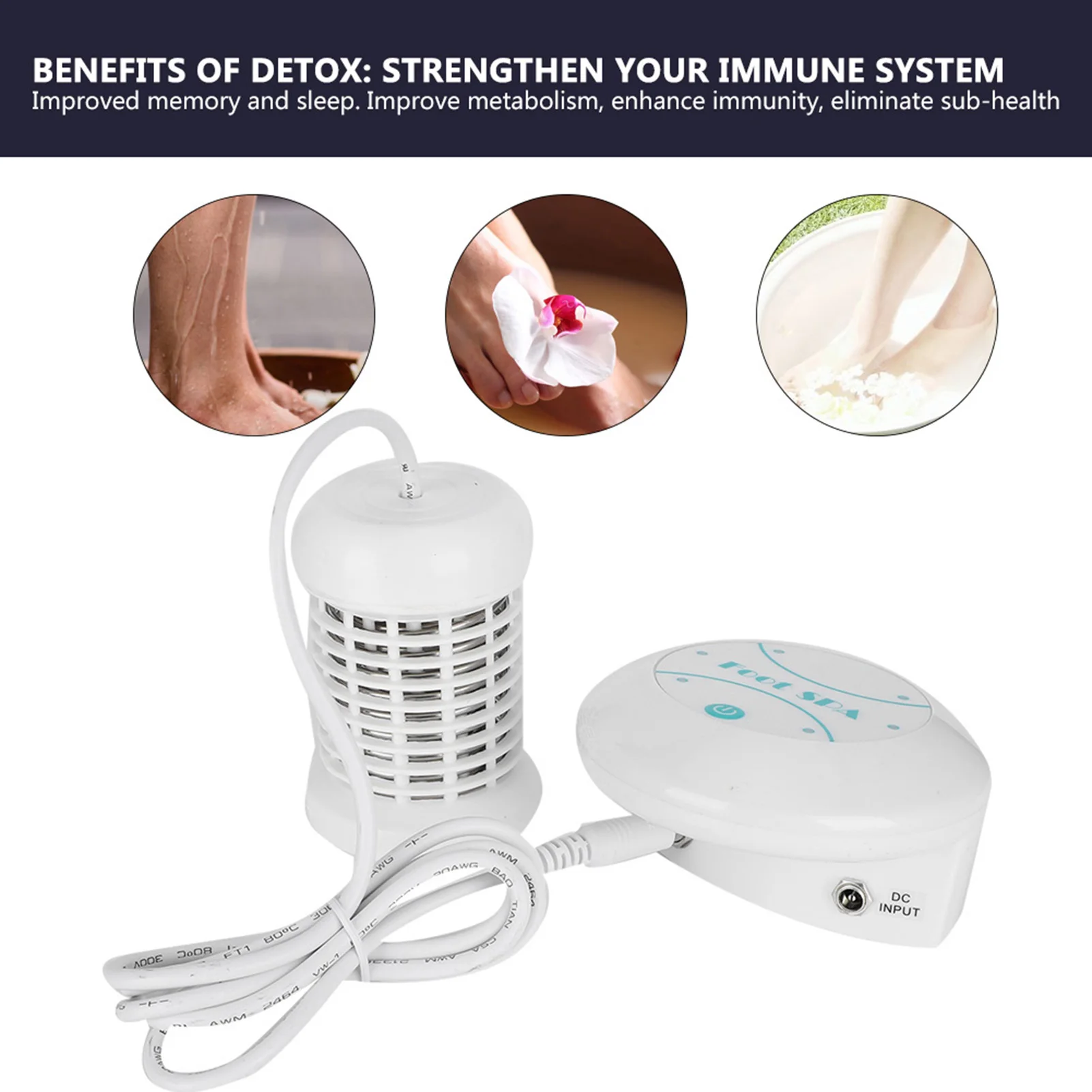 Foot Detoxifying Instrument Mini Detox Machine Foot Spa Bath Stress Relief Cell Detoxifying Instrument Home Use Foot Spa Machine