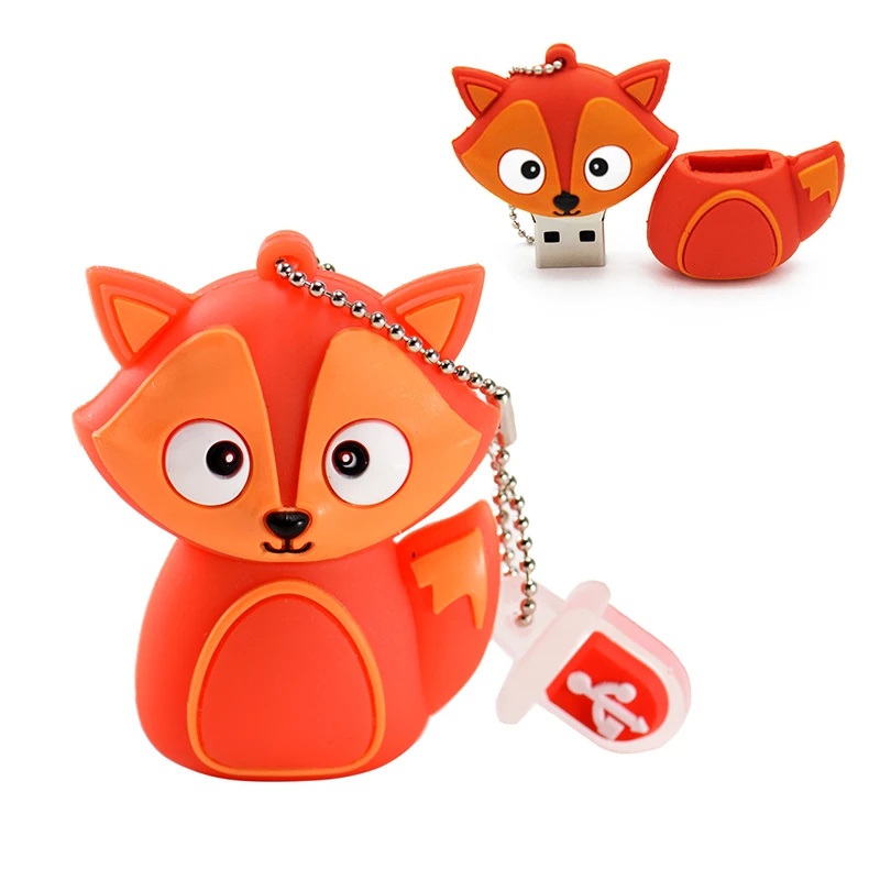 

JASTER Little Fox Pen Drive 64GB Memory Stick USB Flash Drive 64GB2.0 Cartoon Pen Drive 8GB USB Stick 4GB Gift USB 32GB Cartoon