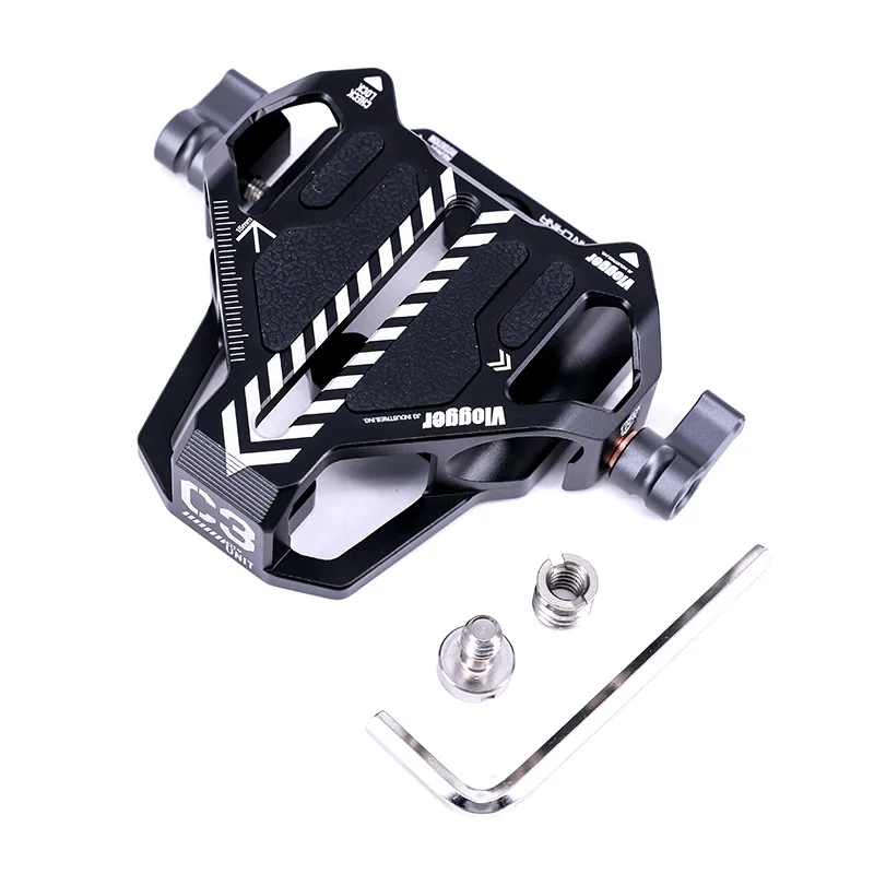 Vlogger C3 15mm Dual Rod Clamp Base Plate Railblock with 1/4 3/8 Standard Thread  for Camera Cage