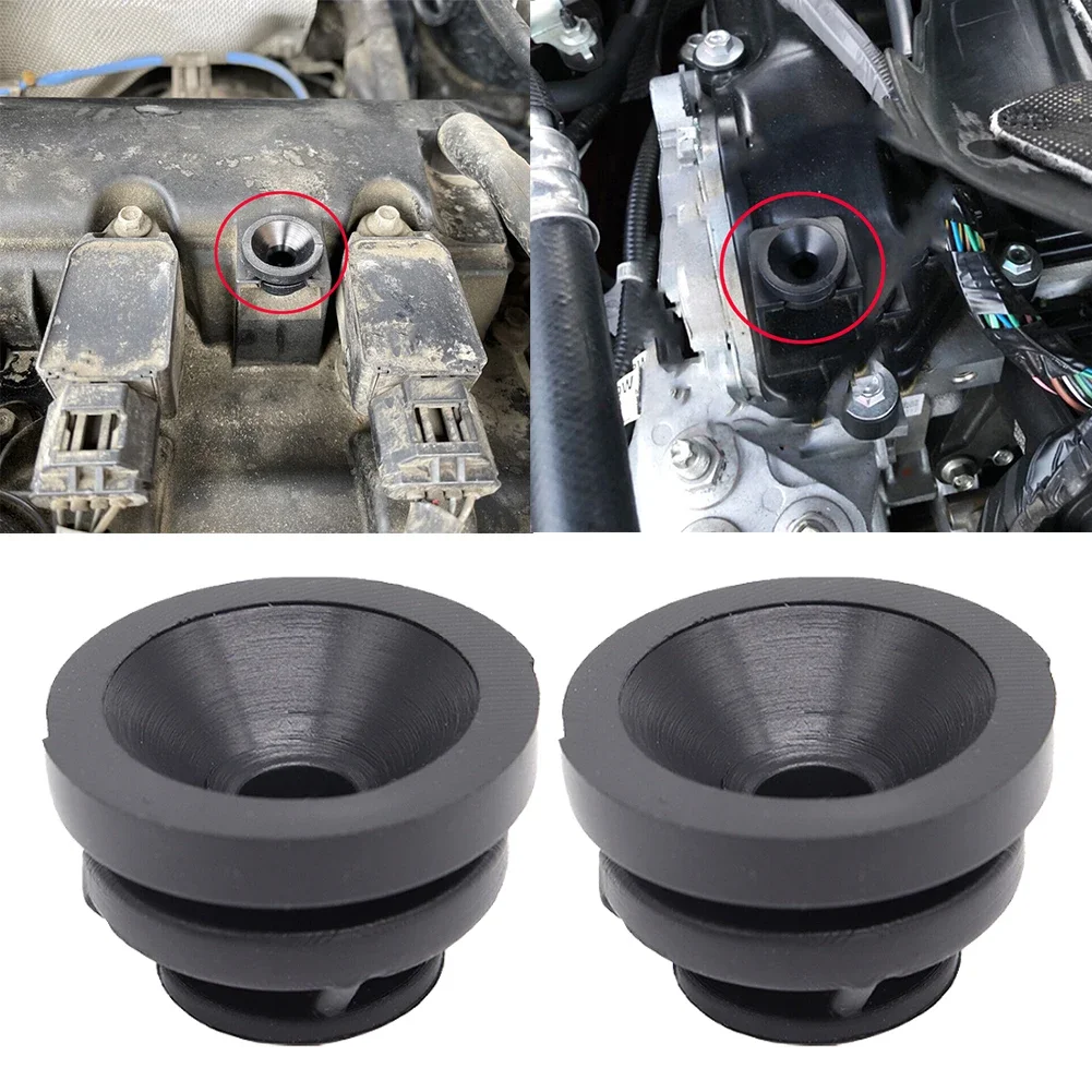 2pcs Black Front Left & Right Rubber Cushion For The Upper Cover Plate Of Automobile Engines For Mazda 2 DJ DL 2014 - 2021