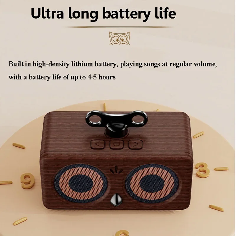 خمر المحمولة الطيور سمّاعات بلوتوث مضخم صوت لاسلكي صغير المنزل سطح المكتب الديكور بطاقة المتكلم البومة عيد الميلاد هدية عيد ميلاد