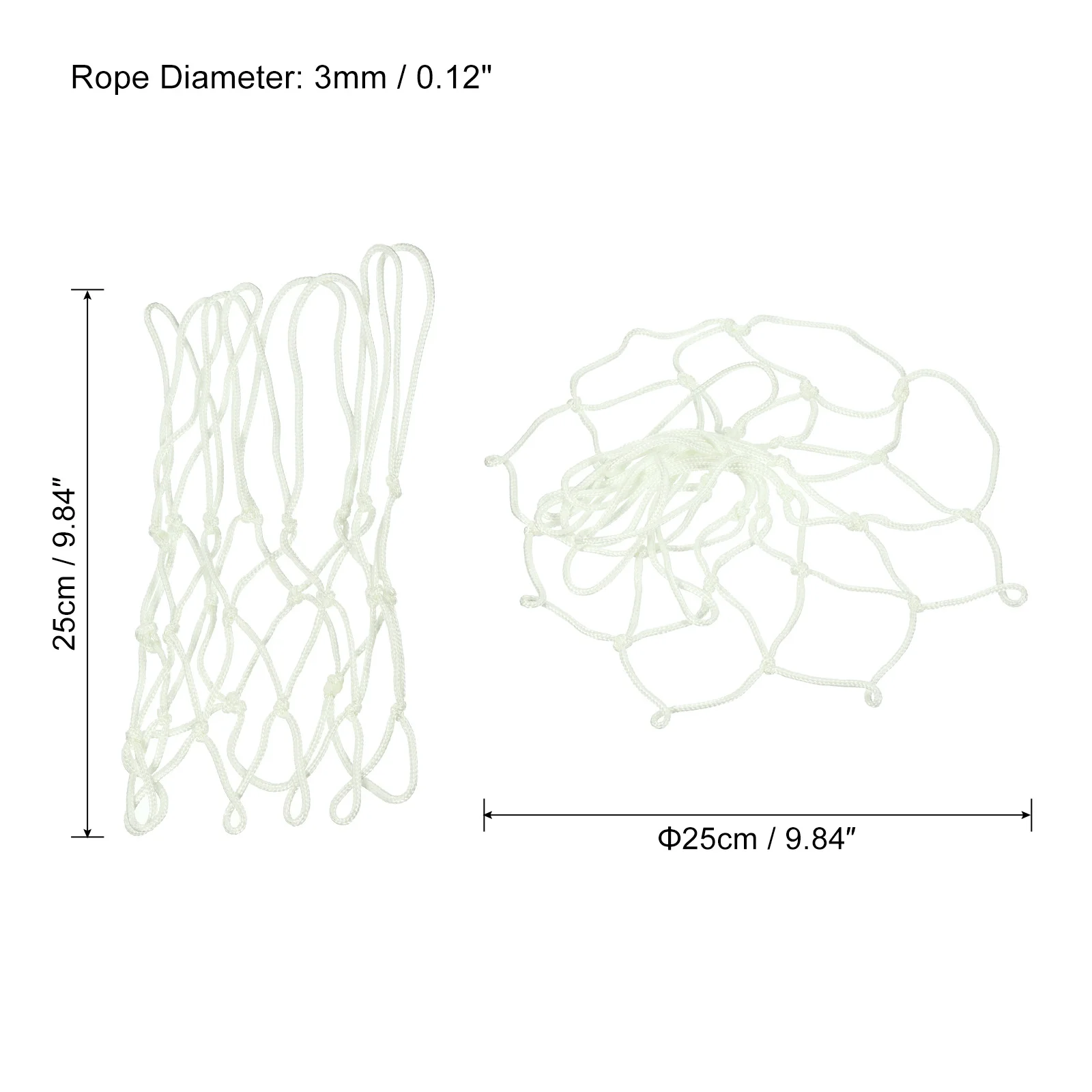 9.8インチ常夜灯ミニバスケットボールネット、ポータブル発光バスケットボールフープネット暗闇で光るバスケットボールネット屋内屋外用8