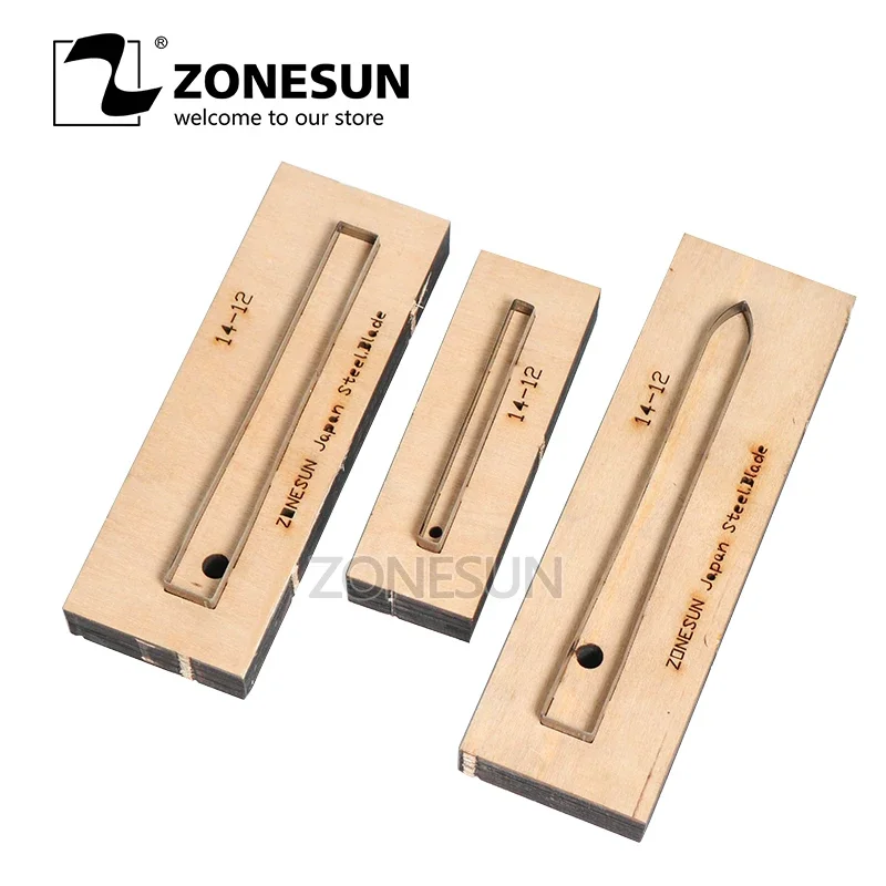 ZONESUN 14-12 Customized leather cutting die Leather DIY Craft supply watchband strap Wooden Template Punching Cutting Mould