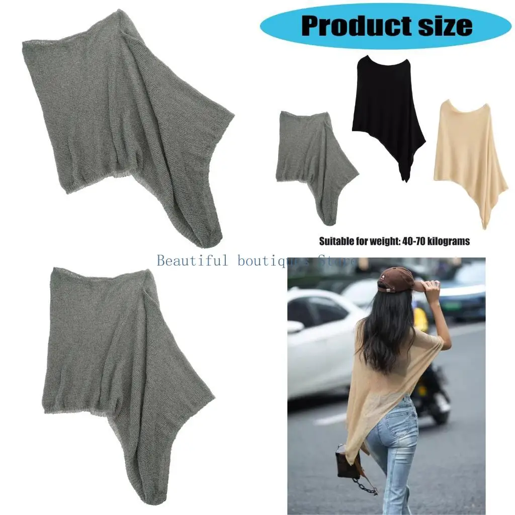 

U4LF Casual Knitting Wrap Scarf With Breathable Texture For Layering Over Top Dresses Outdoor Activity Indoor Relaxation