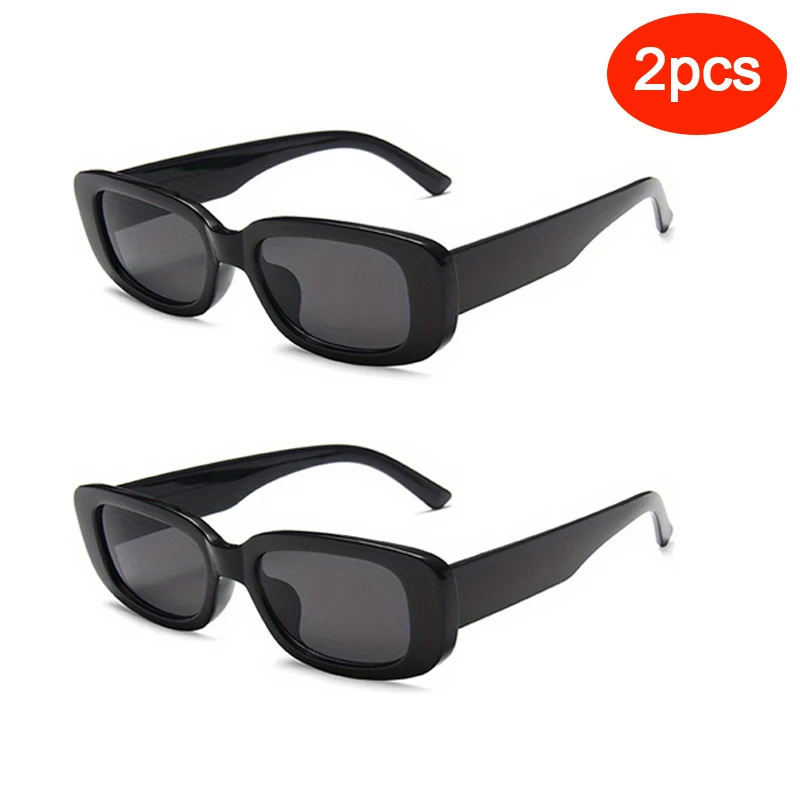 2 pcs/3 pcs Kleine Rechthoek Frame Zonnebril Voor Vrouwen Mannen Snoep Kleur Y2K Mode Zonnebril Vintage outdoor Brillen UV400