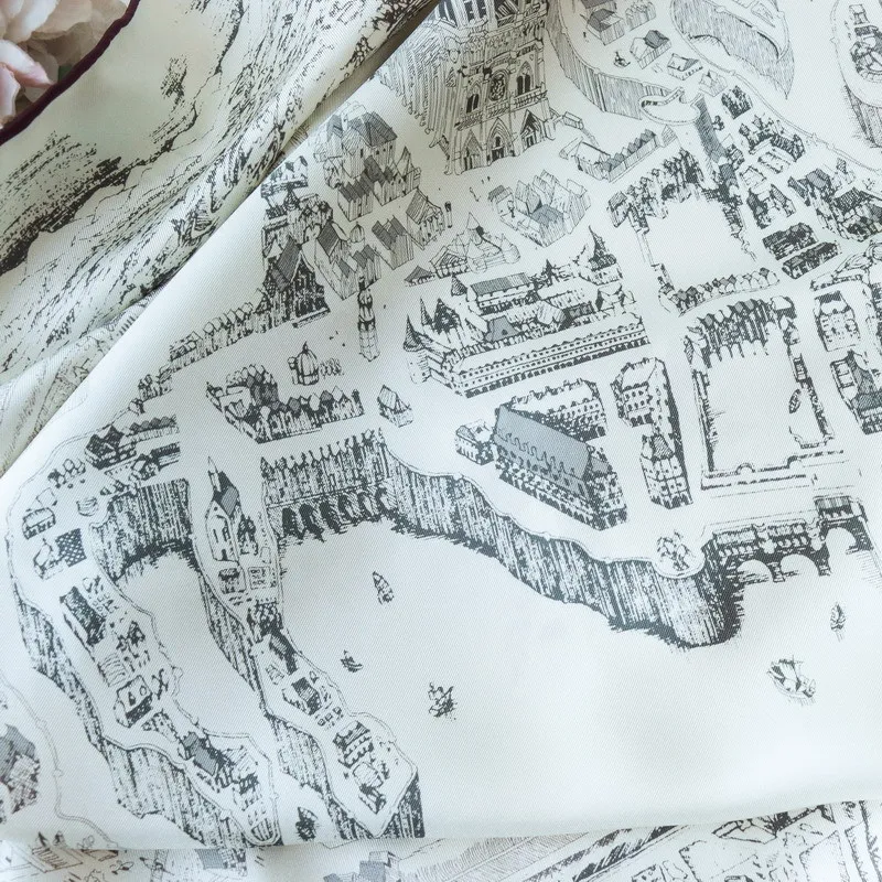 18 مللي متر وشاح حريري المرأة مزدوجة الوجهين وشاح التوت الفاخرة مصمم 90 اليد رولارد حواف عصابات حزام حقيبة اكسسوارات هدية