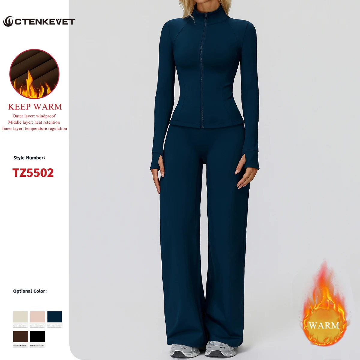 

Женская спортивная куртка с длинными рукавами, 2 шт., спортивный костюм на молнии, спортивная одежда на открытом воздухе, спортивная одежда для йоги, комплект из двух предметов для фитнеса, женская одежда