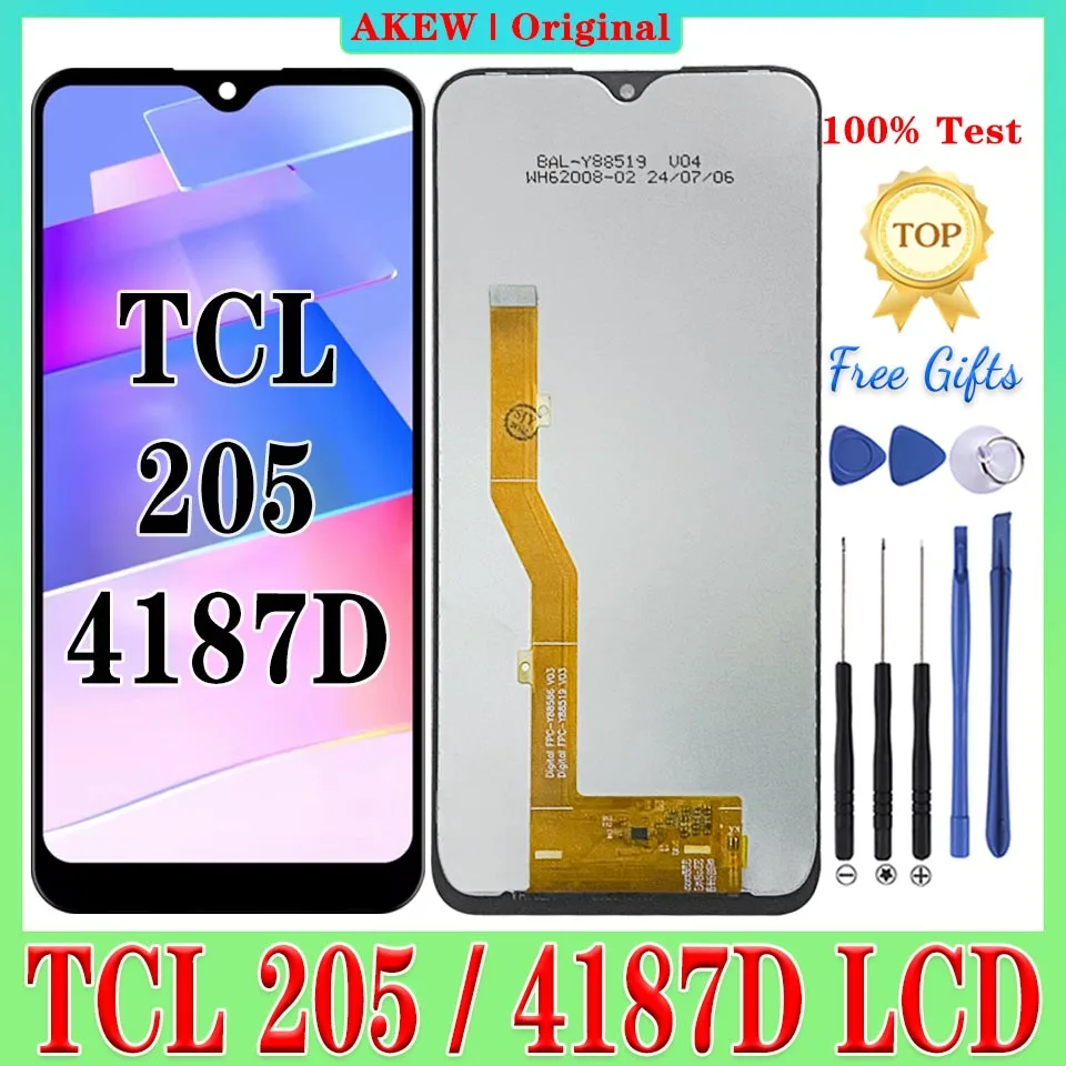 Pantalla LCD Original de 6,22 pulgadas para TCL 205 4187D, montaje de digitalizador con Pantalla táctil Tcl 205, piezas de repuesto para teléfono