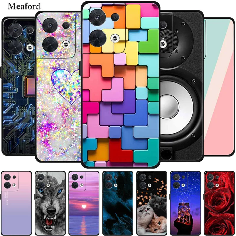 For Oppo Reno 8 5G Case Luxury Soft Silicone Love Back Cover for OPPO Reno8 Pro + Plus Coque Reno 8 Pro 5G Global CPH2359 Funda