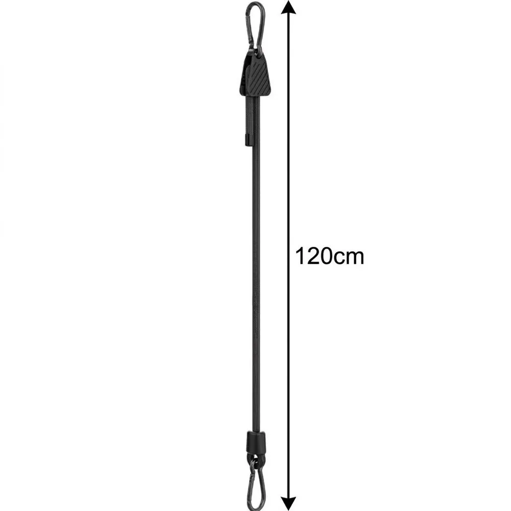Black Adjustable Bungee Cord with High Stretch Latex Rubber Blend for Reliable Fastening of Diverse Load Types