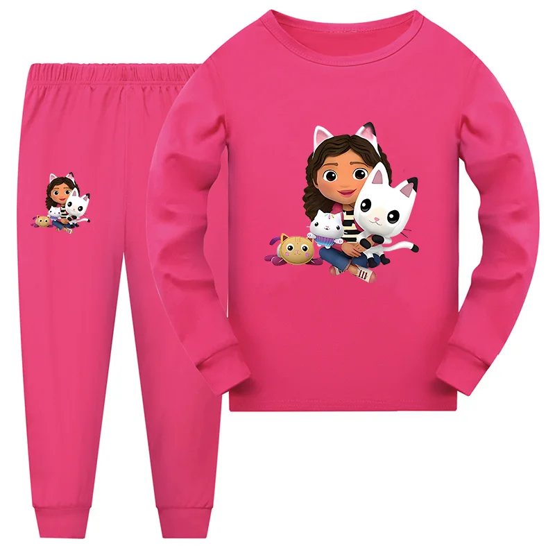 

Gabbys Dolhouse Cartoon Kids Clothes Baby Girls Pajama Set Fashion Gaby Cat Girls Long Sleeve Pyjamas Children Sleepwear Suit