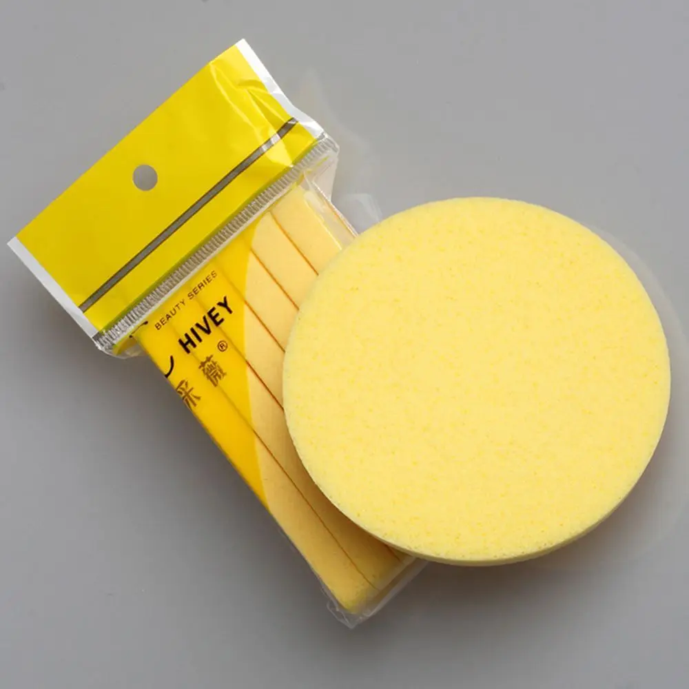 Facial Flutter Pad Compressed Cleaning Skin Care Face Cleansing New Yellow Sponge Puff Stick Foam