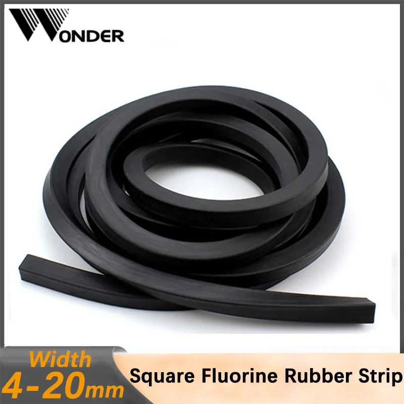 

Square Fluorine Rubber Strip Black Chemical Resist High Temp Oil Fluororubber Cord Seal Gasket