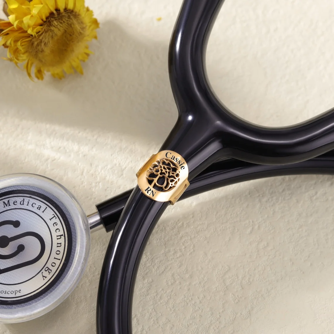 

Personalized Stethoscope Name Tag Engraved Stainless Steel Stethoscope Charm Birth Flower Stethoscope Accessories Doctor Gift