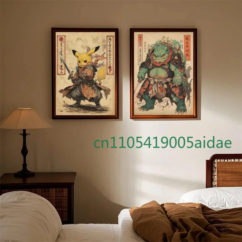 

Pokemon Poster Japanese Anime Peripheral Decor Pikachu Charizard Blastoise Wall Art Canvas Painting Modern Room Decorate Picture