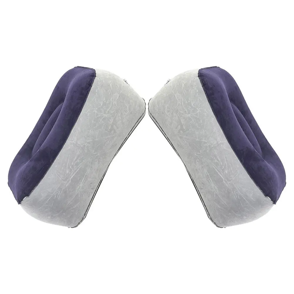 2Pcs Inflatable Foot Pillow Elevated Design Easy Clean Travel Footrest for Plane Car Long Trip Lightweight Blow Up Leg Support