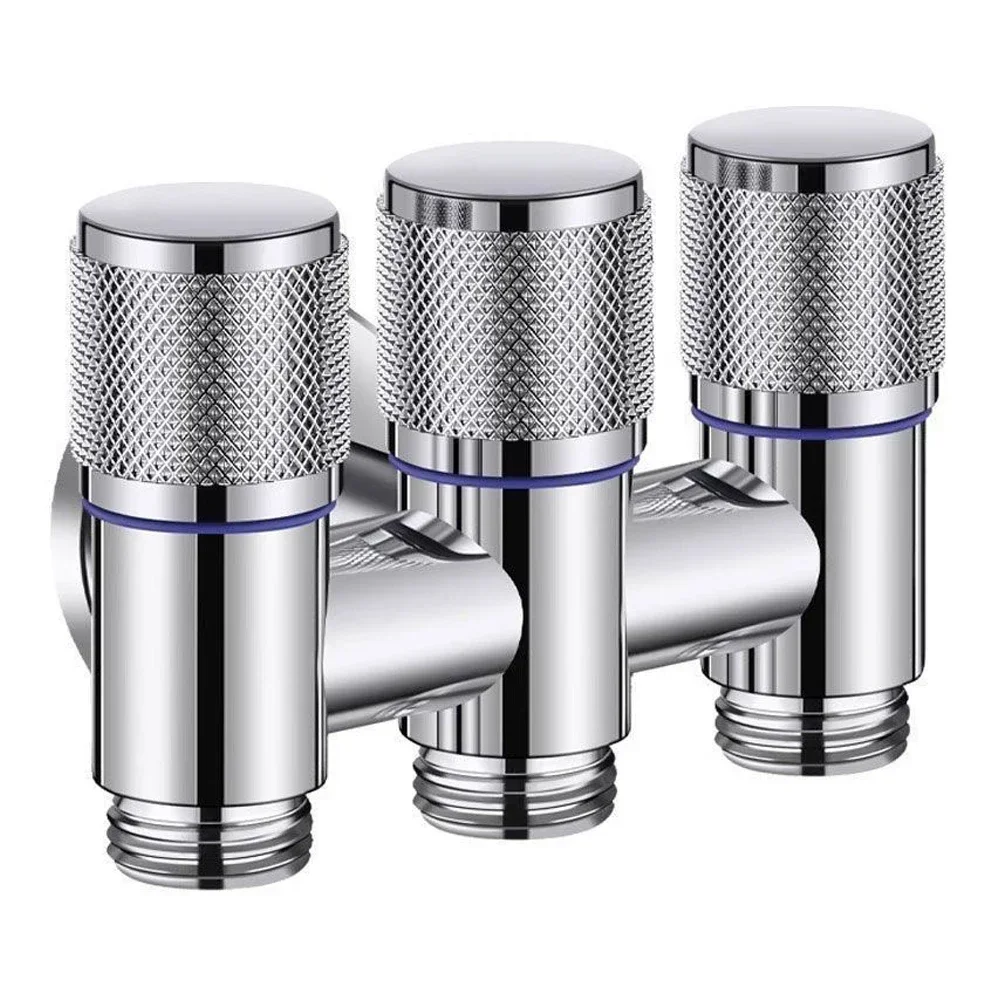 1 قطعة صمام زاوية رفيق المرحاض ، صمام ركن المرحاض واحد في اثنين ، صنبور مزدوج مفتوح ، عجلة عقارب مضادة للانزلاق ، مرحاض