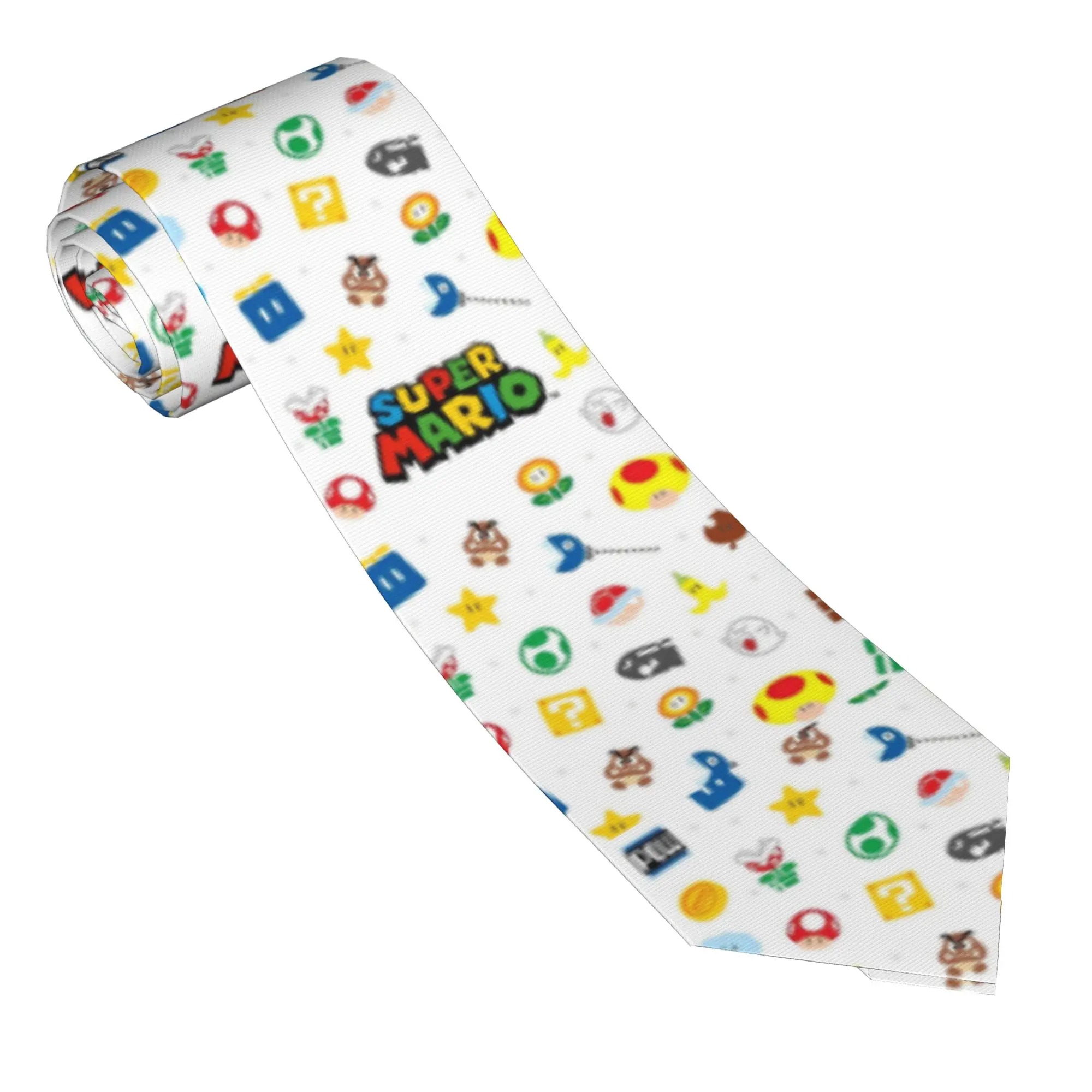 

Cute Cartoon Super M-Marios Necktie Men Polyester 8 cm Slim Wide Neck Tie Super Mario for Men Shirt Accessories Gravatas Wedding