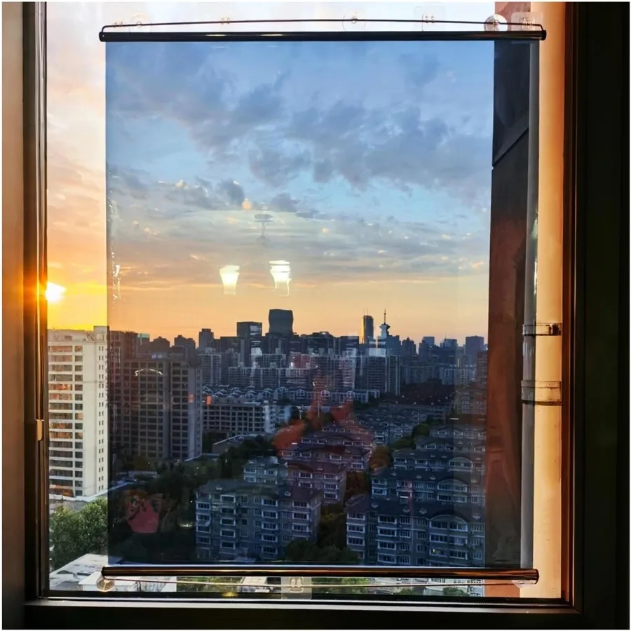 

One Way Mirrored Window Roller Shade for Home Office and Residential Use NoDrilling Thermal Insulating Daytime Roller Blind wit