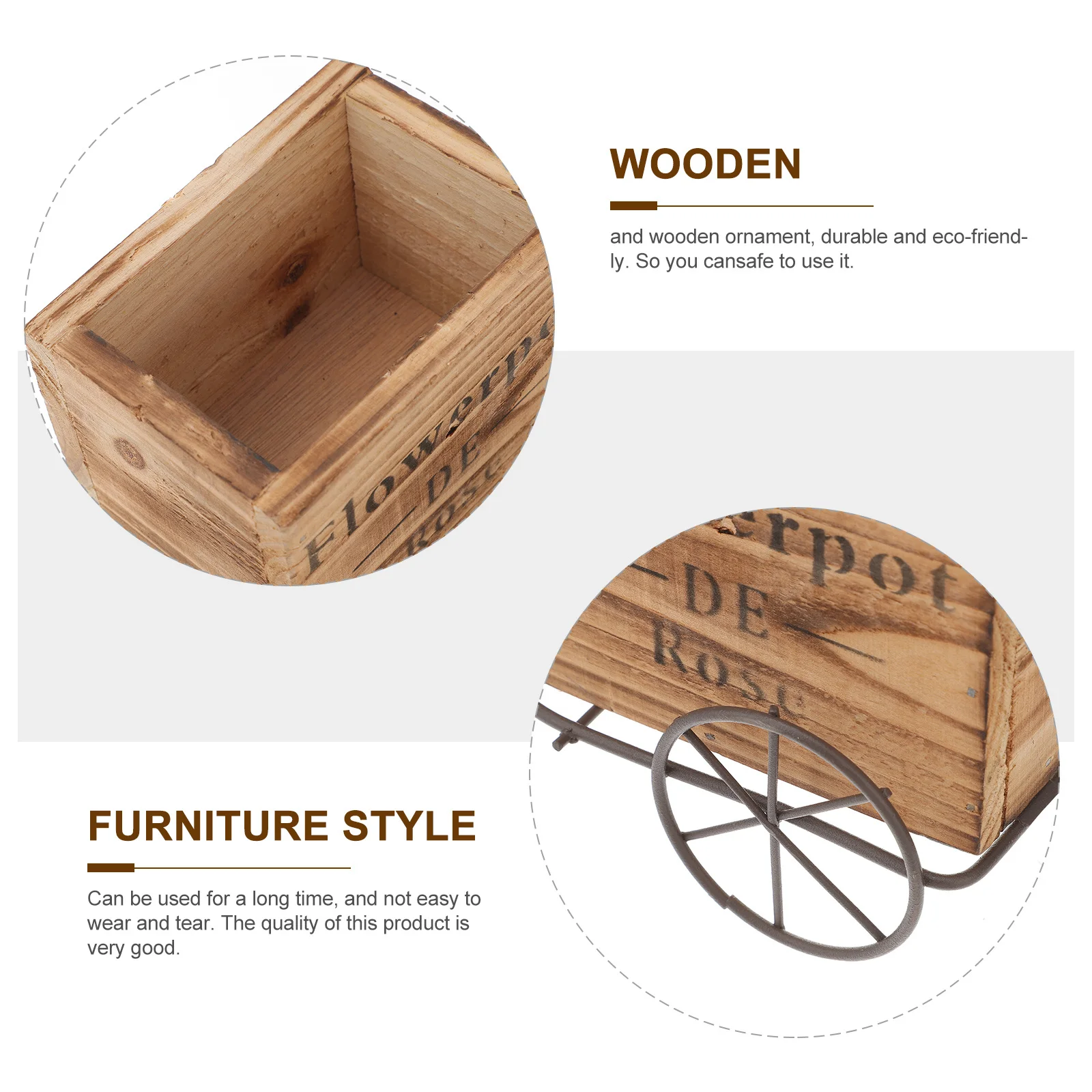 

Wooden Craft Flower Box Rustic Wood Floral Centerpiece For Home Office Decor Garden Planter Box Natural Charm Decoration