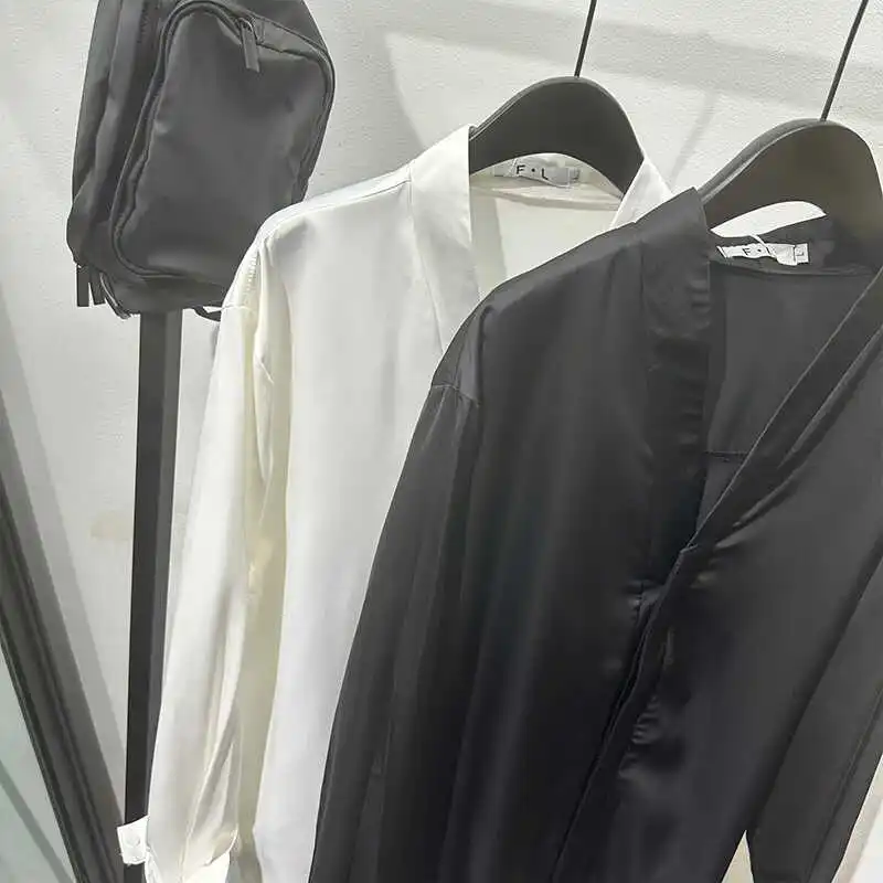 Design Casual Collar Minimalist Solid Color Long-Sleeved Shirt Non-Ironing Popular Avant-Garde Temperament Top Fashion