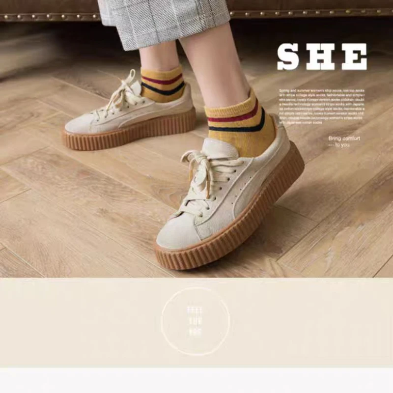 10 Pairs/Lot Summer Casual Cute Women Socks Ladies Fashion Concise Stripe Breathable Comfortable Trendy Ankle Socks Set