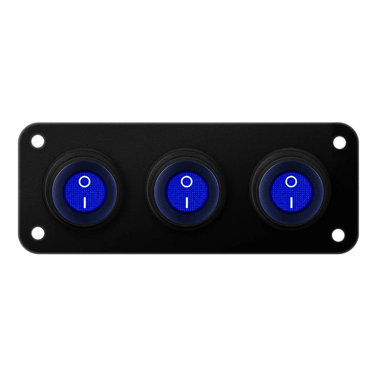 3 Gang Toggle Rocker Switch Panel Red LED Breaker Waterproof Widely Fits for Auto Automotive Lights Car Marine Boat Yacht, Trail