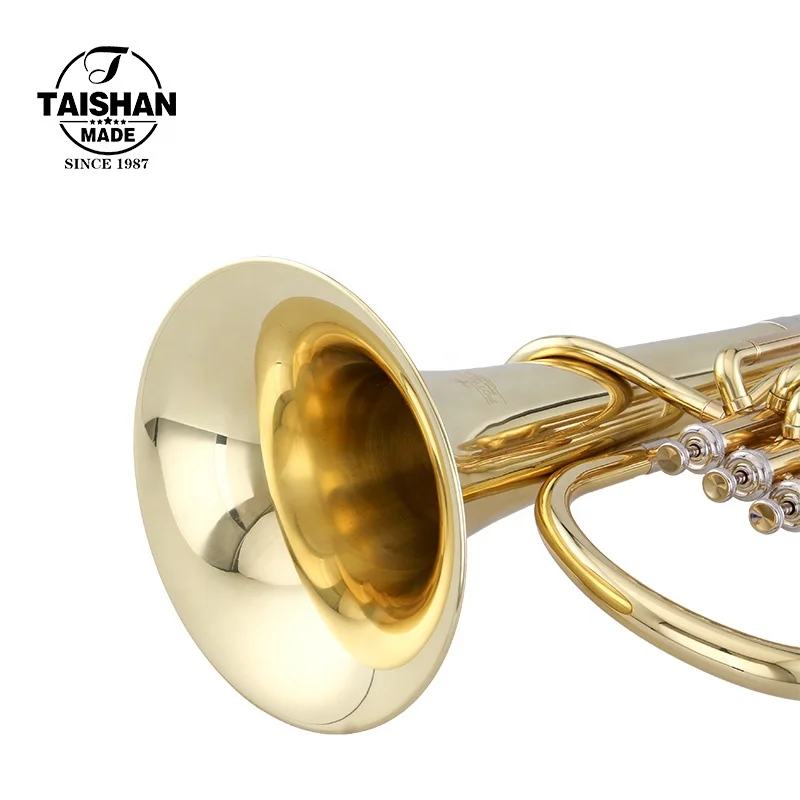 TaiShan Musical Instrument Three Vertical Keys Bb Tone Baritone Gold Lacquer