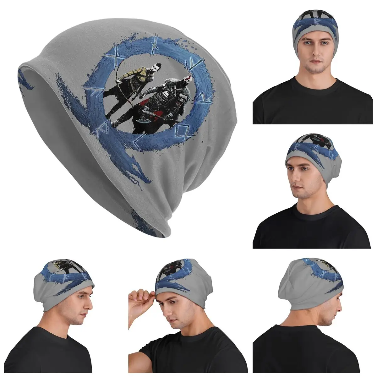 

Men God Of War Kratos Game Warm Knitted Cap Fashion Bonnet Hat Autumn Winter Outdoor Beanies Hats for Men Women Adult