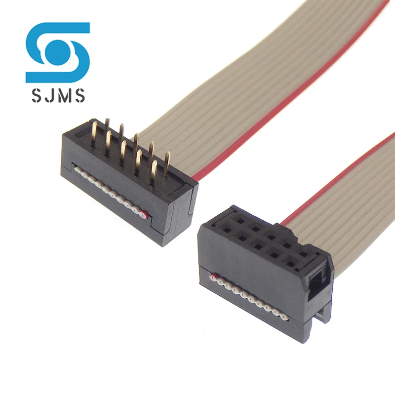 1PCS FC-FD DC4 IDC 2.54MM Pitch Male To Female Connector 6/8/10/12/14/16/20/24/26/30/34/40 PIN Flat Ribbon DOWNLOAD Data Cable