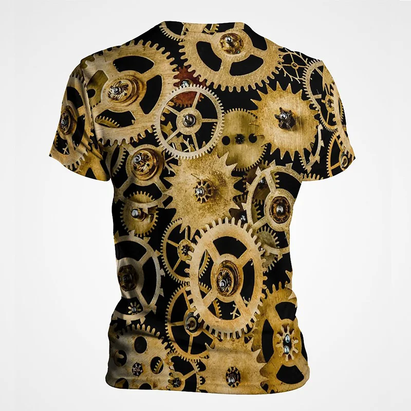 

Mechanical Gear 3D Shirts Graphic Tee Mens Designer Clothes Summer New Funny Streetwear Baggy T Shirt O-neck Short Sleeve Tops