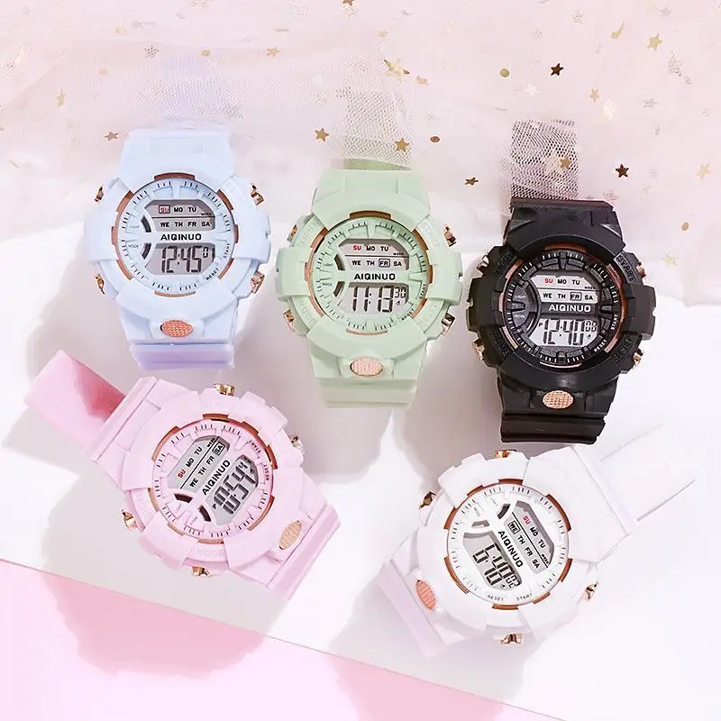 

Candy colour girls watch Korean version of simple male and female primary and secondary school students electronic watch