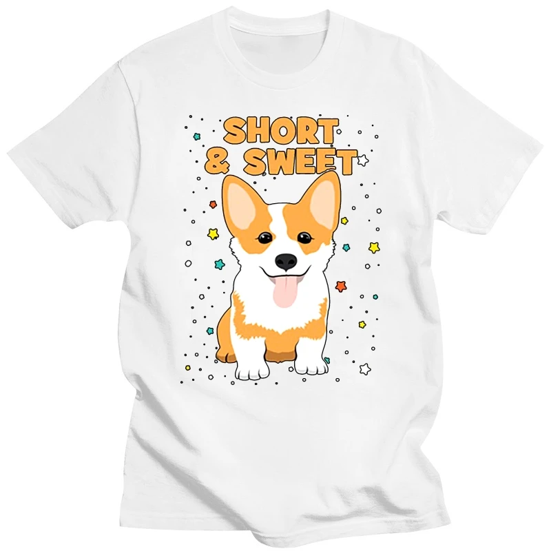 

Дизайнерская короткая и Милая футболка Corgi для мужчин, модель 100% года, потрясающая одежда